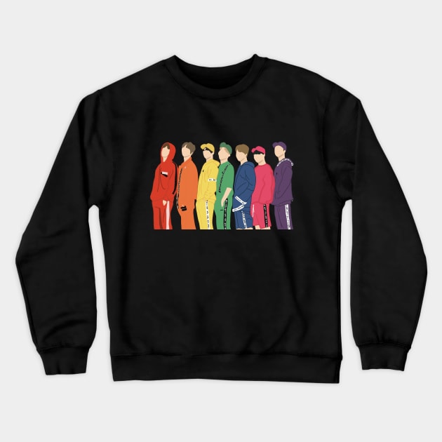 BTS muster rainbow photoshoshoot Crewneck Sweatshirt by Bookishandgeeky